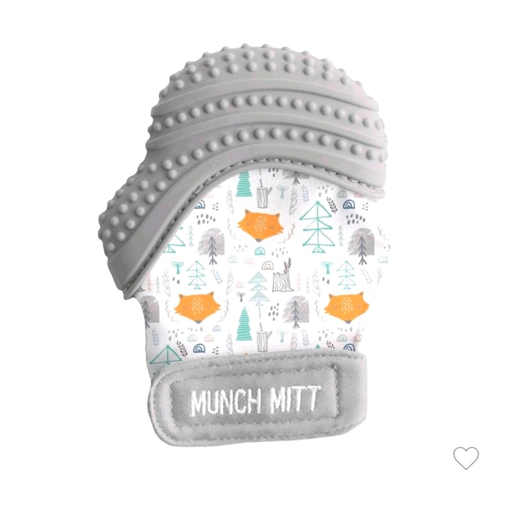 Malarkey Kids Munch Teether Mitt - Grey Fox